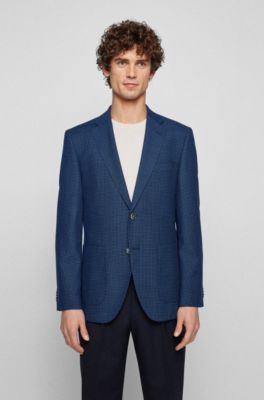 Regular-fit jacket houndstooth virgin wool