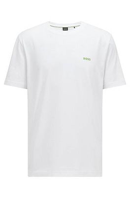 T-shirt en coton stretch à logo contrastant