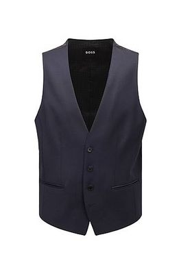 Gilet droit en sergé de laine vierge