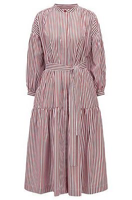 Robe-chemise à rayures coupe décontractée en coton mélangé