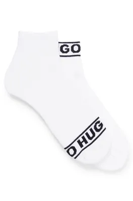 Lot de deux paires chaussettes mi-mollet avec bord logot