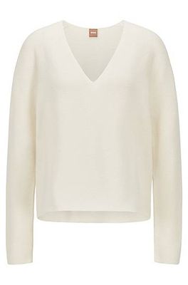 Pull col V sans coutures en coton