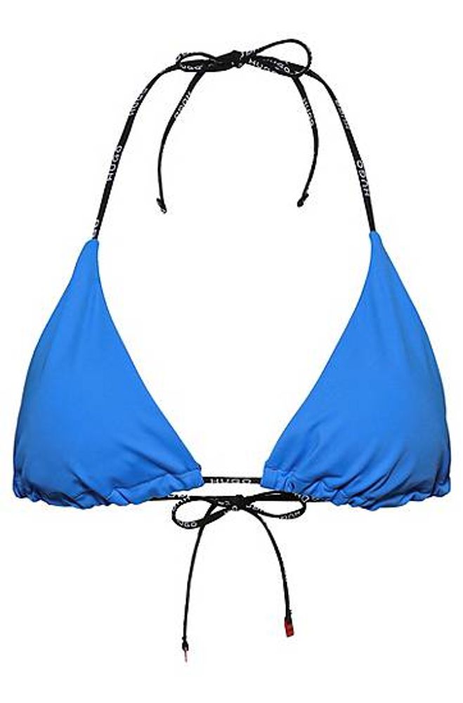 Haut de bikini triangle à logos imprimés
