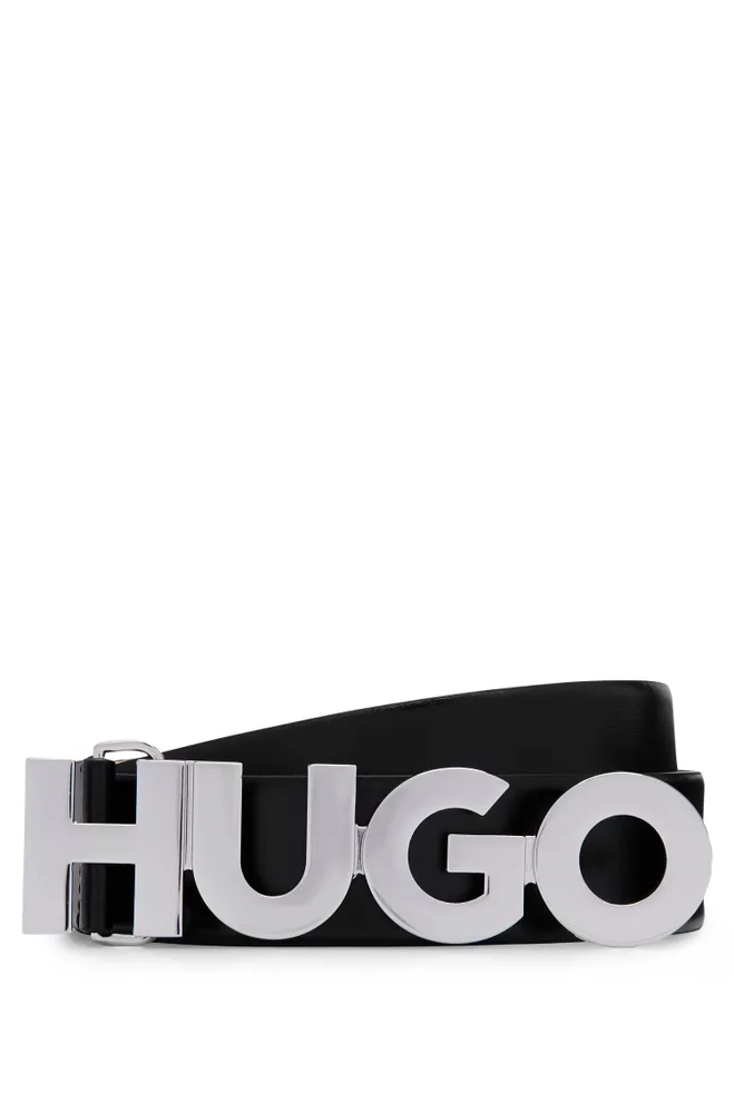 Ceinture en cuir italien avec boucle logo