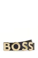Ceinture en cuir italien avec boucle logo