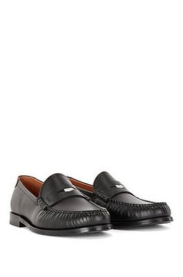 Mocassins en cuir brossé à rayures emblématiques