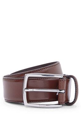 Ceinture en cuir poli ornée de surpiqûres