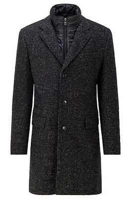 Manteau Slim Fit en laine mélangée avec intérieur zippé