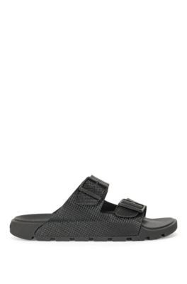 Sandals with structured double straps