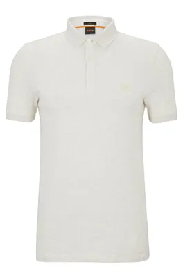 Polo Slim Fit en coton stretch à patch logo