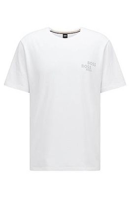 T-shirt de pyjama en coton stretch à logos contrastants