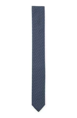 Silk-jacquard tie with diagonal stripes