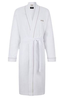Peignoir en jersey de coton avec logo brod