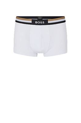 Boxer court en coton mélangé avec taille à rayures emblématiques