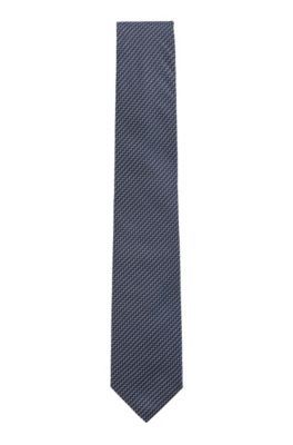 Silk-jacquard tie with all-over micro pattern