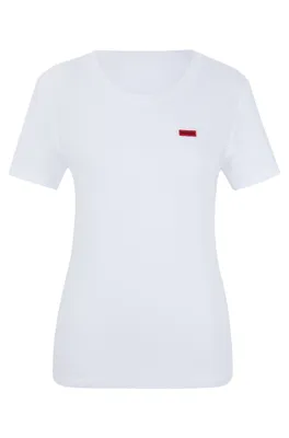 T-shirt à col rond en pur coton avec logo