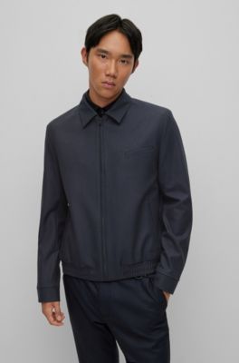 Slim-fit shirt-style jacket performance-stretch fabric