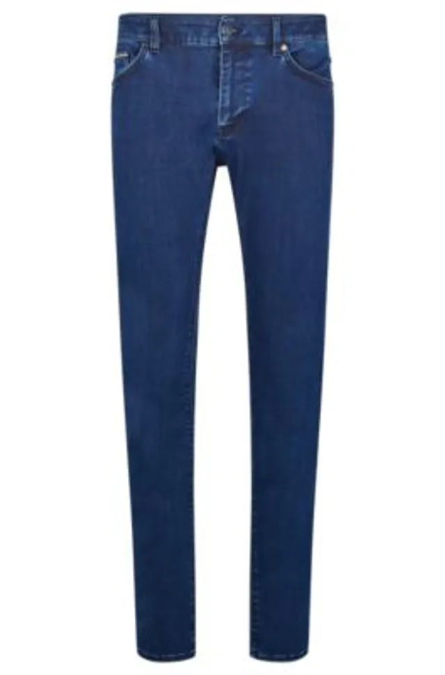 Knogle flare rør BOSS Slim-fit Jeans In Blue Satin-touch Denim