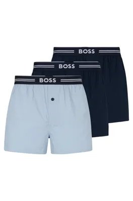 Lot de trois shorts pyjama en popeline coton