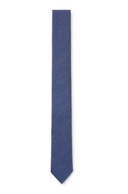 Silk-jacquard tie with all-over micro pattern