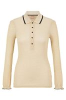 Polo à manches longues en jersey stretch brillant