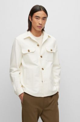 Relaxed-fit shirt-style jacket pure cotton