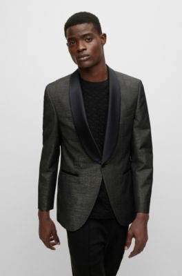 Regular-fit tuxedo jacket wool-blend twill