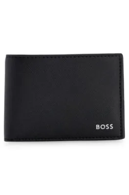 Bonded-leather wallet with logo lettering