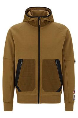 Sweat à capuche Relaxed Fit zippé en mélange de matières
