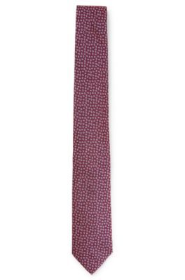 Pure-silk tie with jacquard-woven pattern