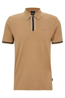 Polo en coton interlock avec liserés contrastants