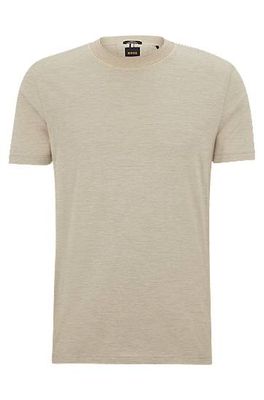 T-shirt Slim Fit en soie et coton à rayures fines