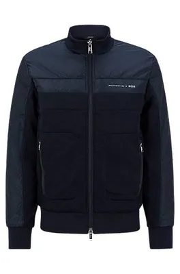Sweat hybride Porsche x BOSS avec détails de la collection capsule