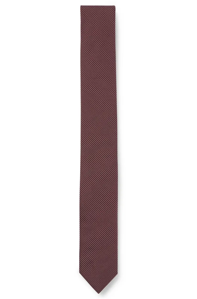 Cravate en jacquard de soie à micro pois