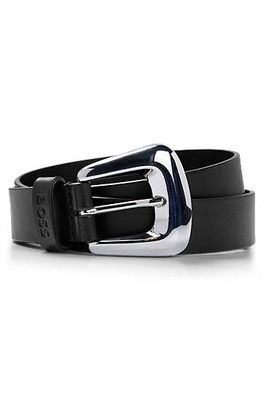 Ceinture en cuir italien à grosse boucle