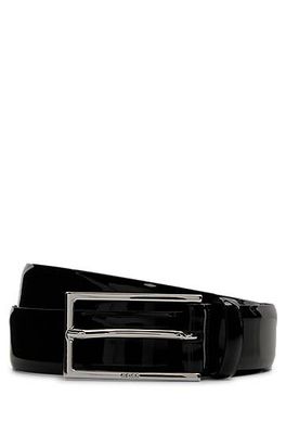 Ceinture en cuir italien verni avec boucle à ardillon