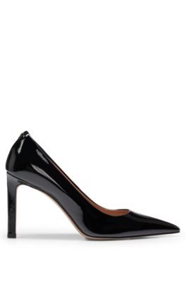 Patent-leather pumps with straight 9cm heel
