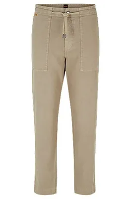 Pantalon Regular Fit en lin et coton
