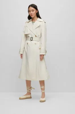 BOSS - Double-breasted trench coat with belted closure