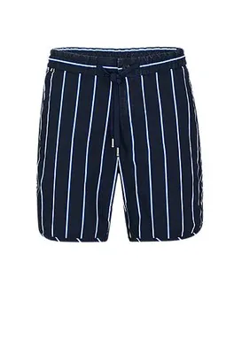 Short Regular Fit en coton stretch à rayures verticales