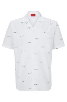Chemise Relaxed Fit en popeline de coton imprimée
