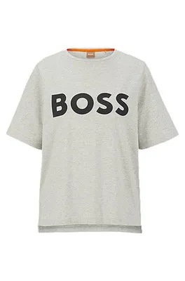 T-shirt Oversized Fit en coton biologique à imprimé logo