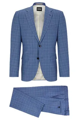Costume Regular Fit en laine vierge à carreaux