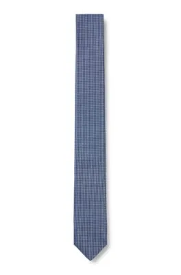 Pure-silk tie with jacquard-woven pattern