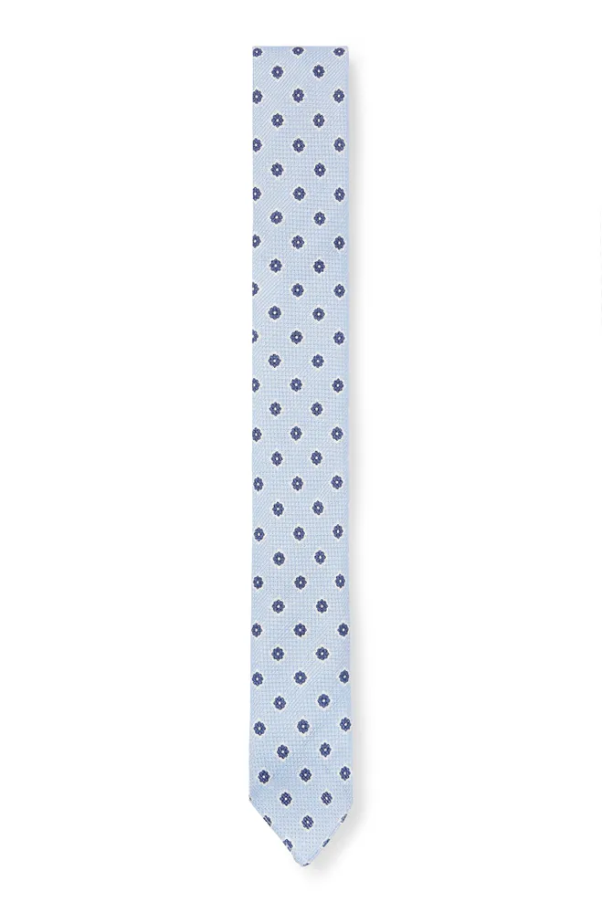 Cravate imprimée en lin et soie