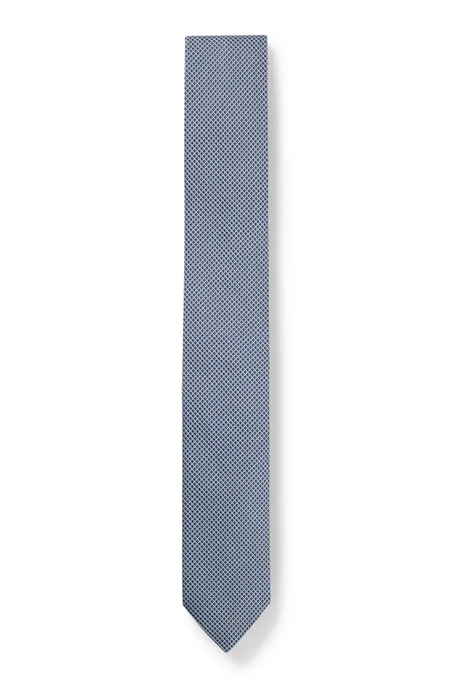 Cravate en jacquard de soie à micro motif