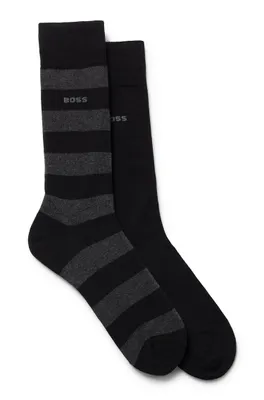 Lot de deux paires chaussettes mi-mollet en coton mélangé
