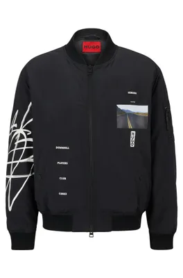 Bomber matelassé Oversized Fit à motif artistique streetwear