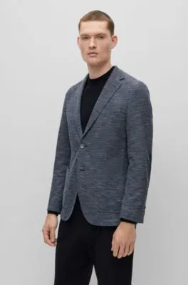 Regular-fit jacket micro-patterned cloth