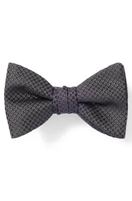 Nœud papillon en soie pure avec micro motif en jacquard tiss